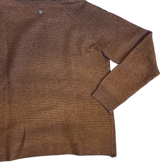 Kuhl Women’s Sz L Brown Ribbed Sweater Solace Cowl Neck Long Sleeve - Picture 12 of 13